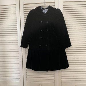 Vintage Young Gallery Velvet Dress Coat Girls Size 6